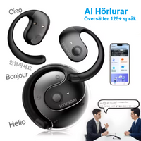 Smarttranslate -  Trådlösa bluetooth hörlurar med språköversättning - SVARTA